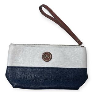 MICHAEL Michael Kors Navy and White Wristlet Wallet